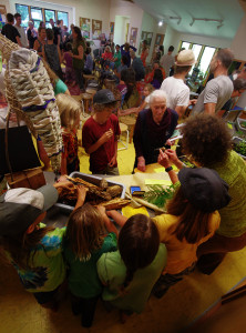 Hands-on nature exhibits and activities filled one end of the room